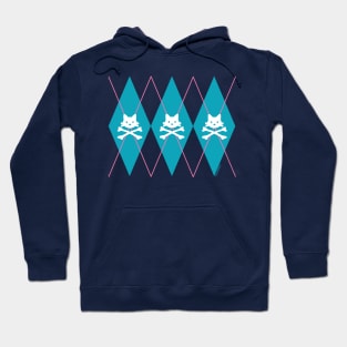 Kitty X-Bones Argyle Turquoise Hoodie